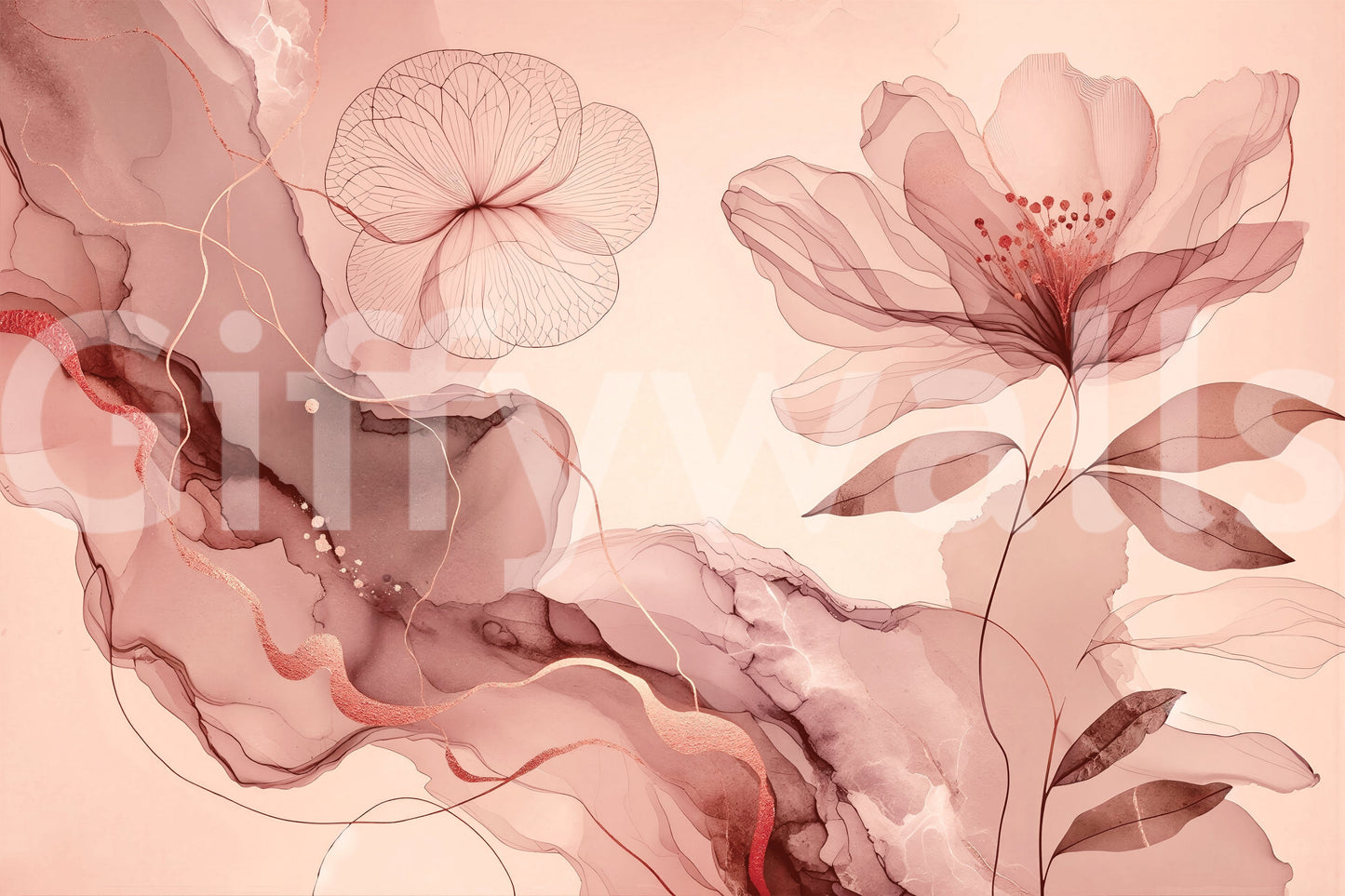 A dreamy garden decor with a rose gold accent.