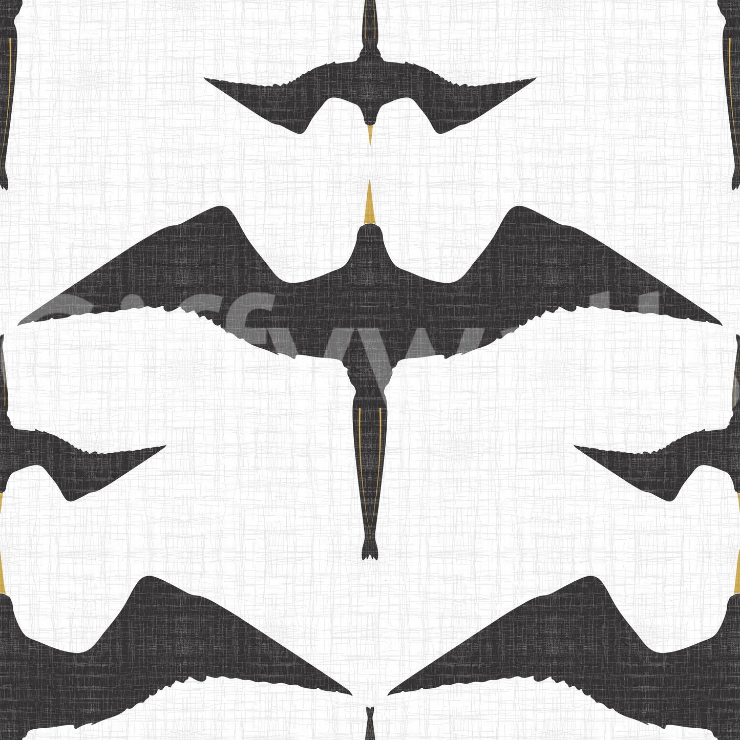 Rustic Frigate Flock White Wallpaper