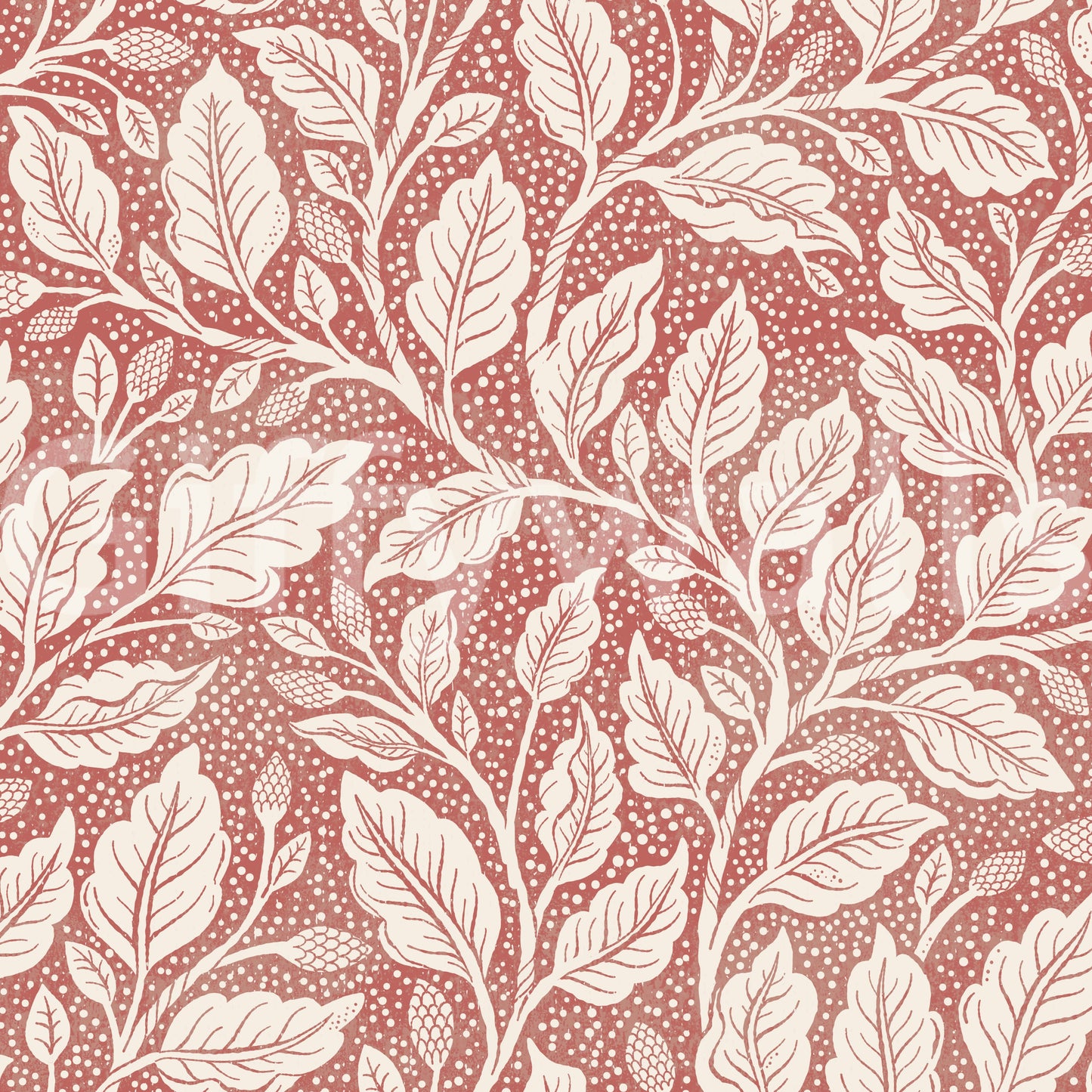 Living room red branch wallpaper design