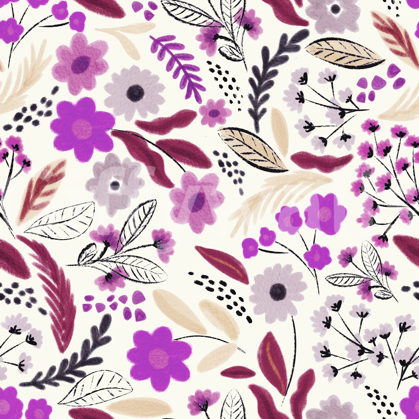 Rustic Rose Garden botanicals Wallpaper