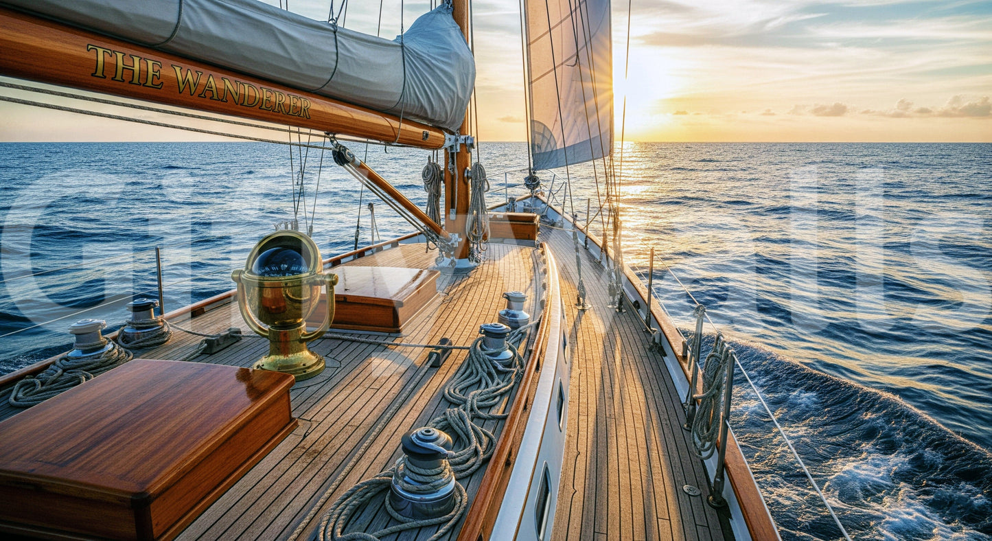 Feature wall mural with ocean and chart look, modern apartment wall decor