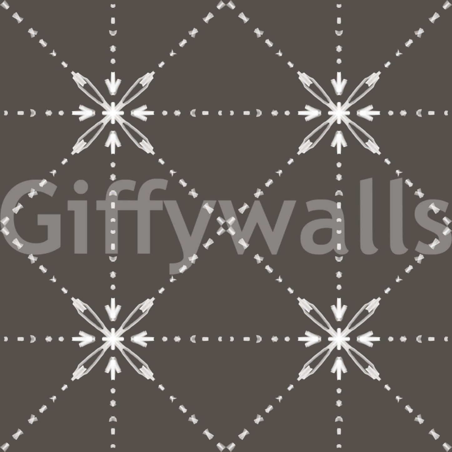 Sashiko Hana - Goshi - Latticed Flower Stitch On Silhouette Wallpaper