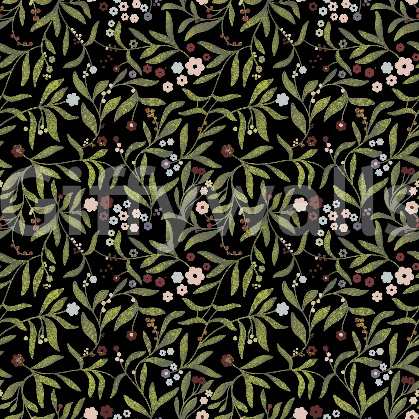 A high-quality serene botanical wall mural for walls.