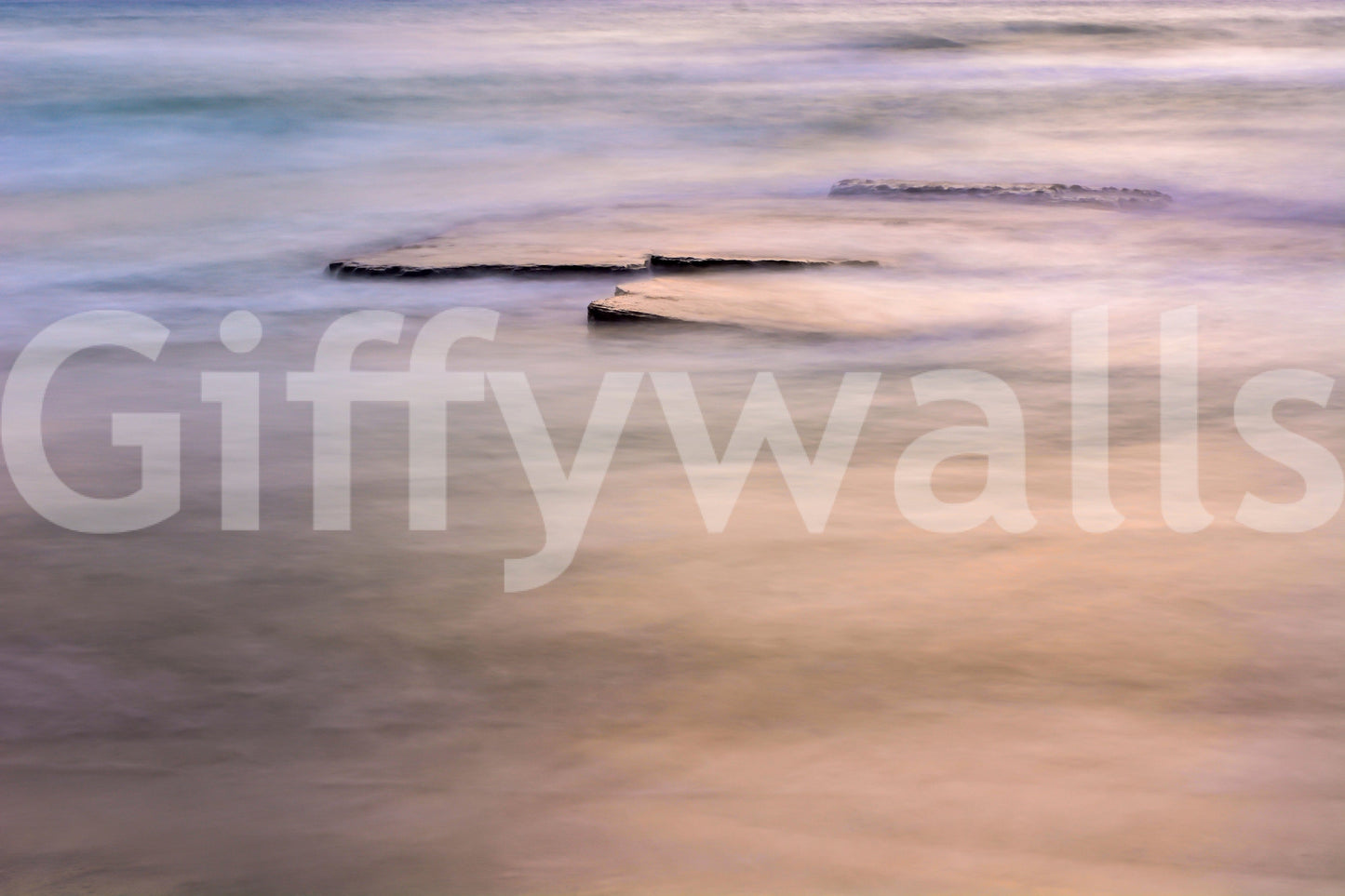 A high-quality serene beach wall mural for walls.