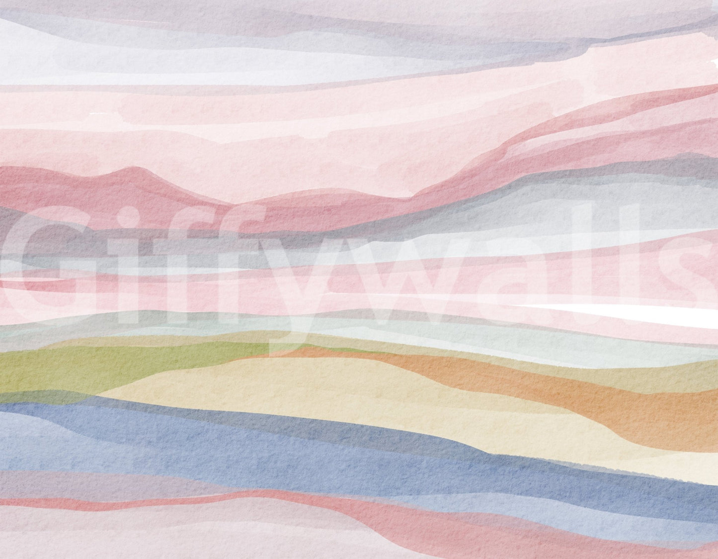 Serene Watercolor Wall Mural