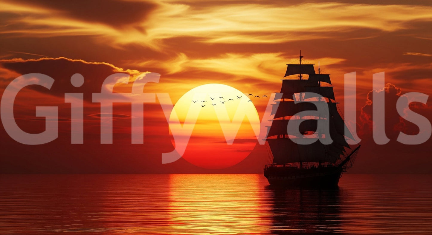 Setting Sun Sail Wall Mural