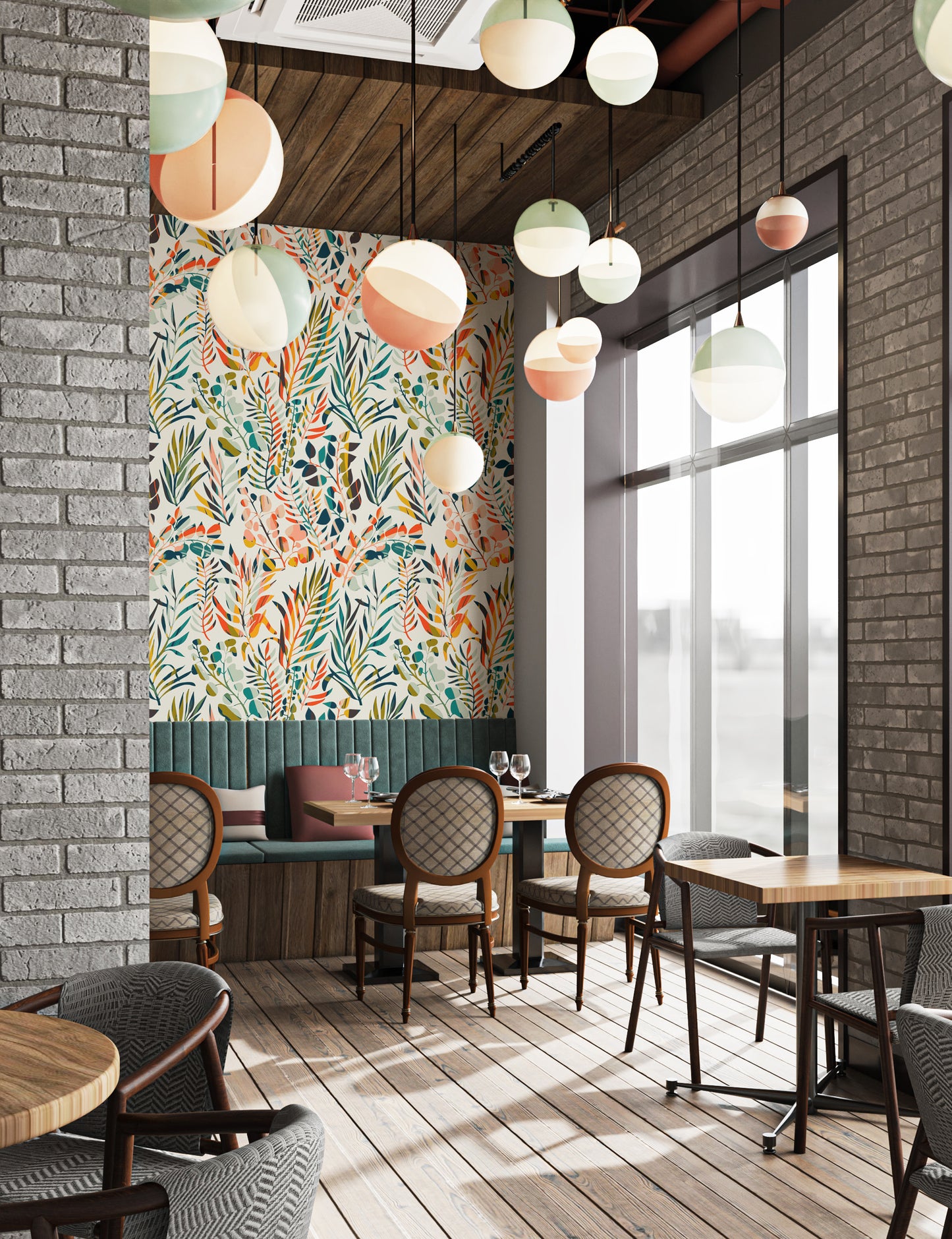 Botanical Fiesta Wallpaper Mural - Giffywalls