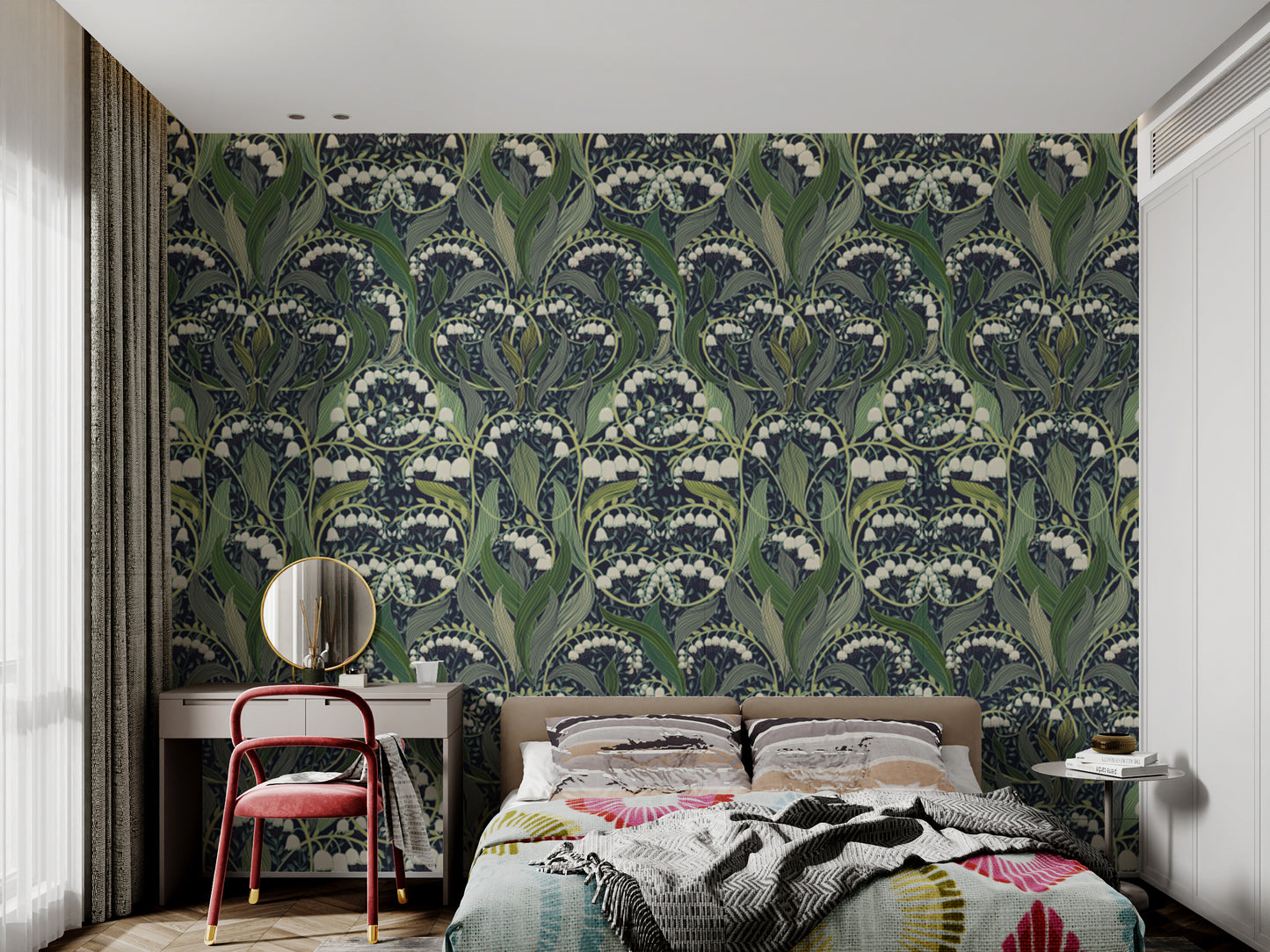 Romantic Victorian Valley wallpaper adding charm to cozy spaces.