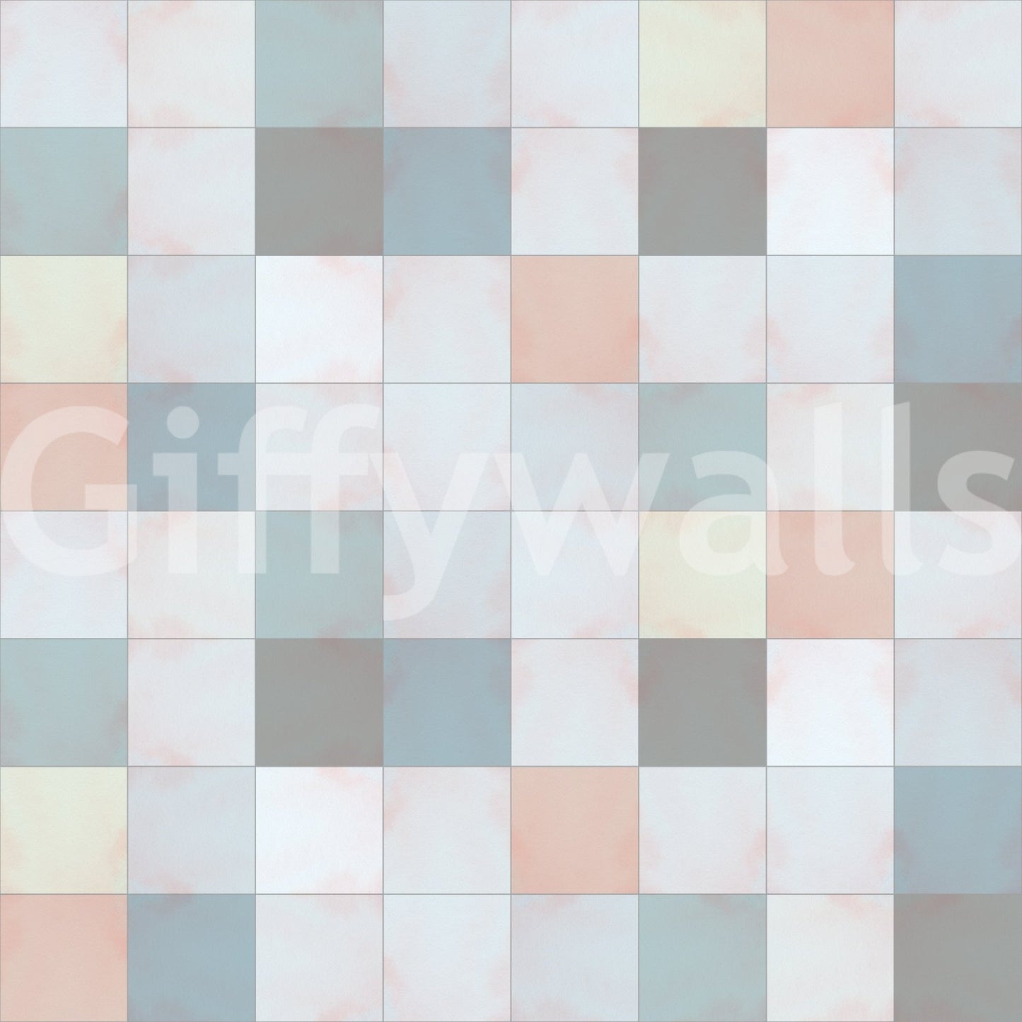 Soft Mosaic Tiles – Blue Mist Wallpaper