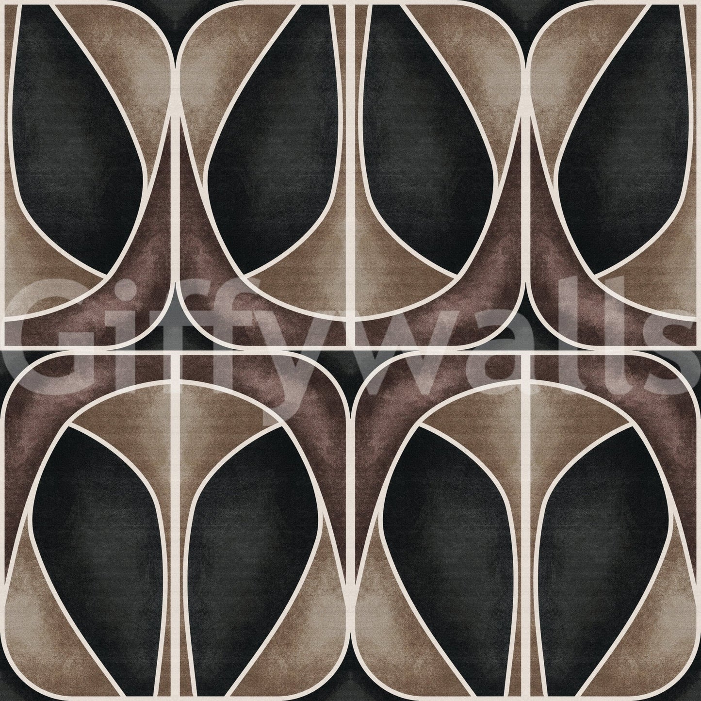 Mid-century Softy Dèco Geometries Dramatic Charm wall mural art.