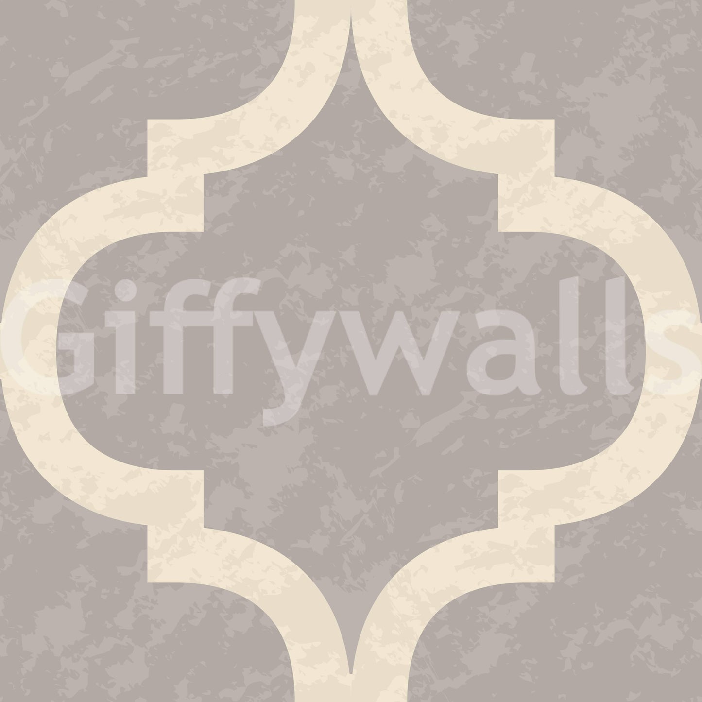 Modern Moroccan ogee wallpaper in stone grey