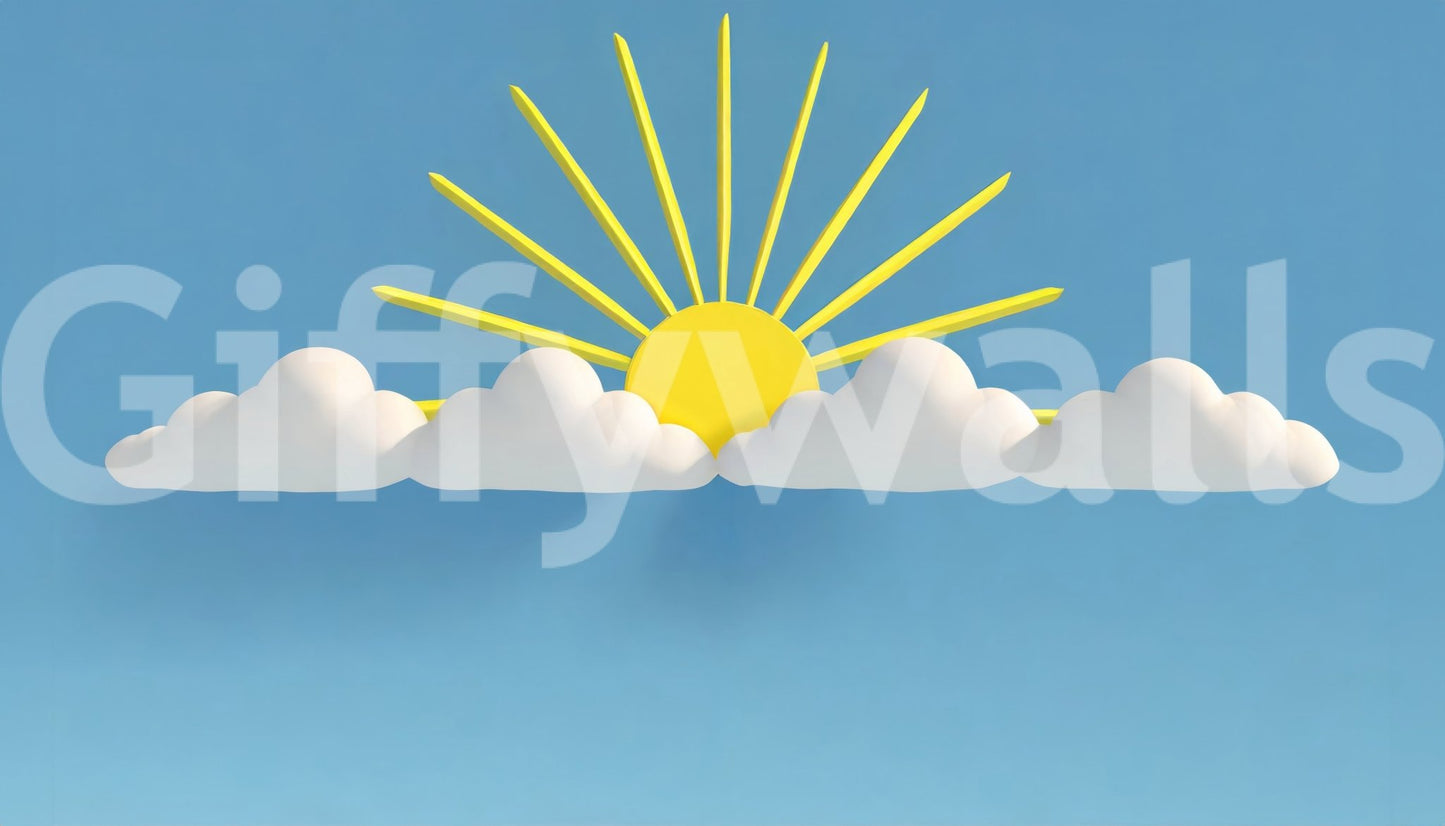 Cloudy skies and soft blue tones adding serenity to your walls