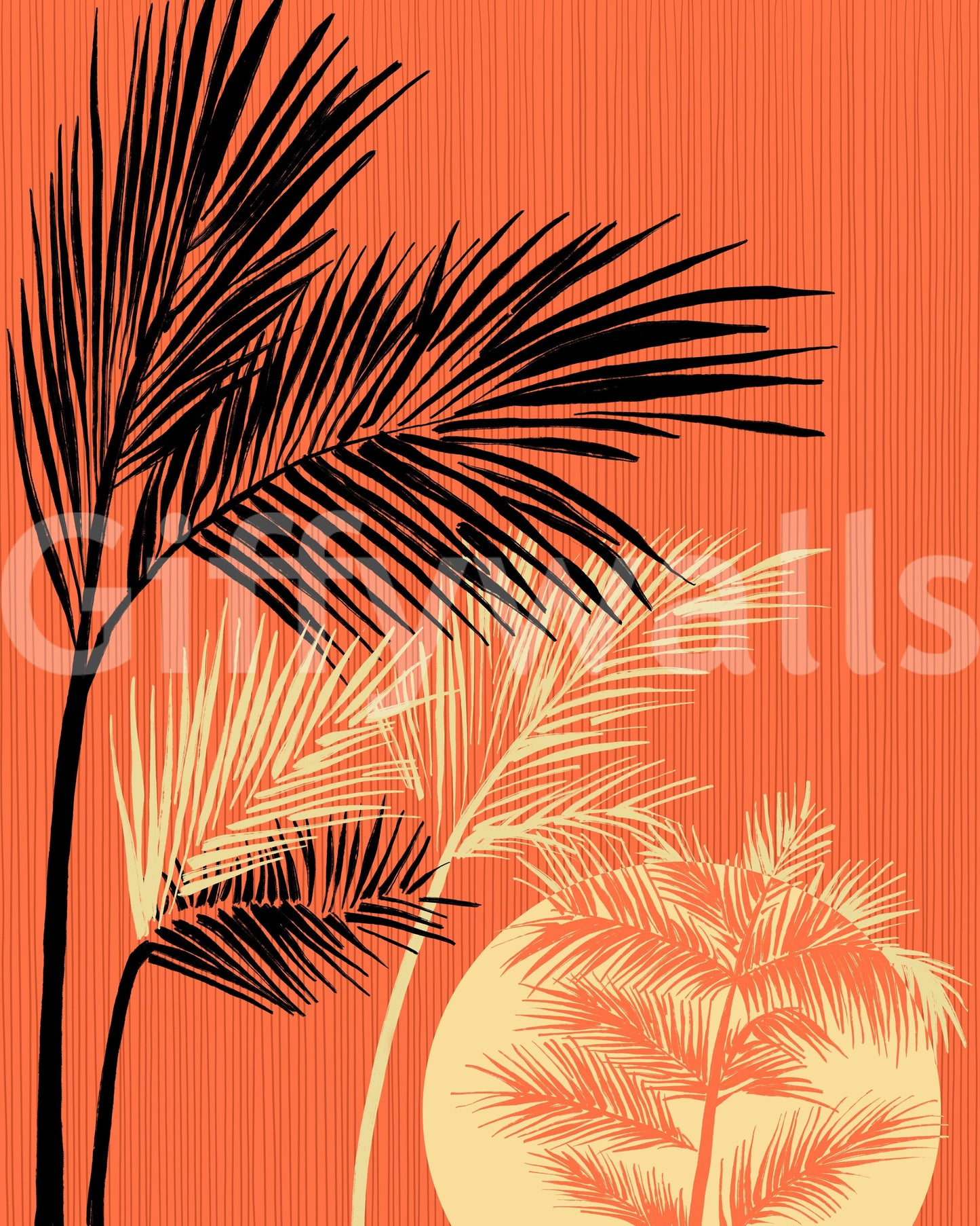 Palms at Sunset Wall Mural