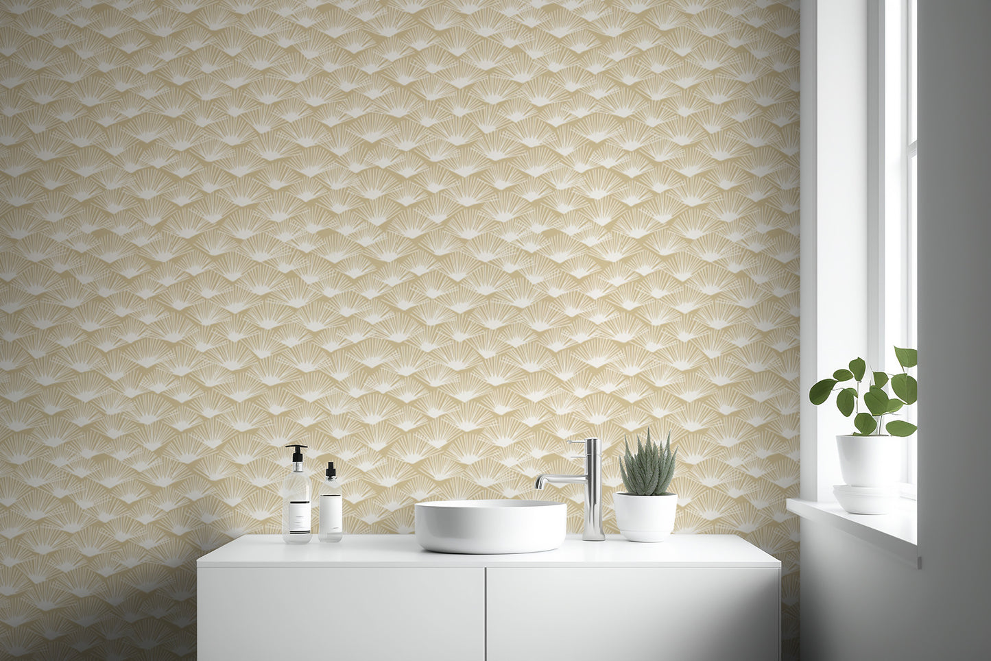 Elegant Exotic Fan Silhouette wallpaper with a refined aesthetic.