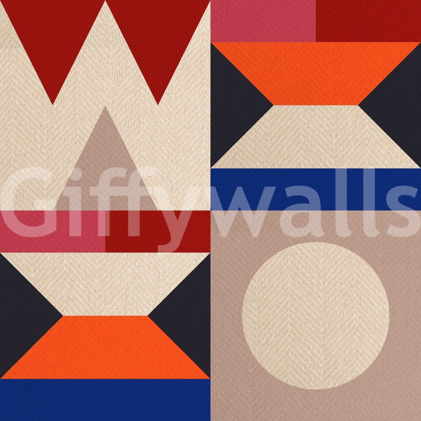 Decorative wall mural with texture