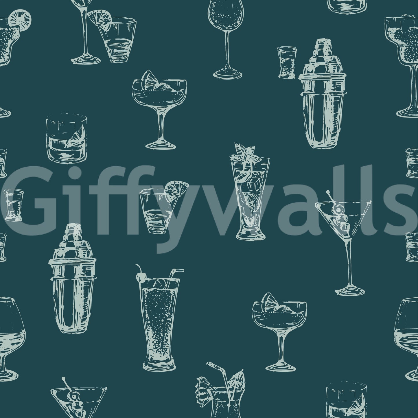 Contemporary cocktail wallpaper for lounge areas