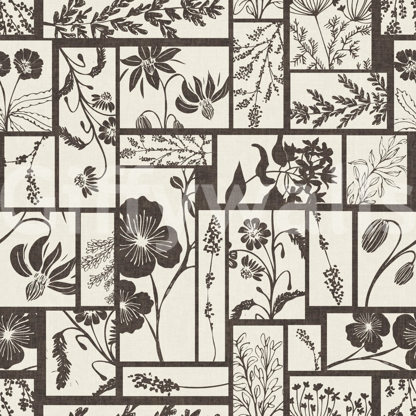 Nature inspired wallpaper with tile floral design