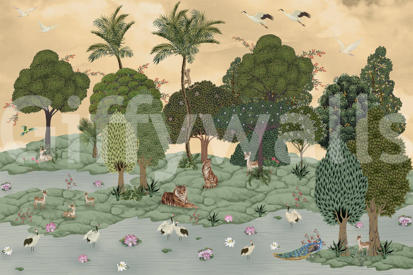 The style is painterly or a detailed illustration.