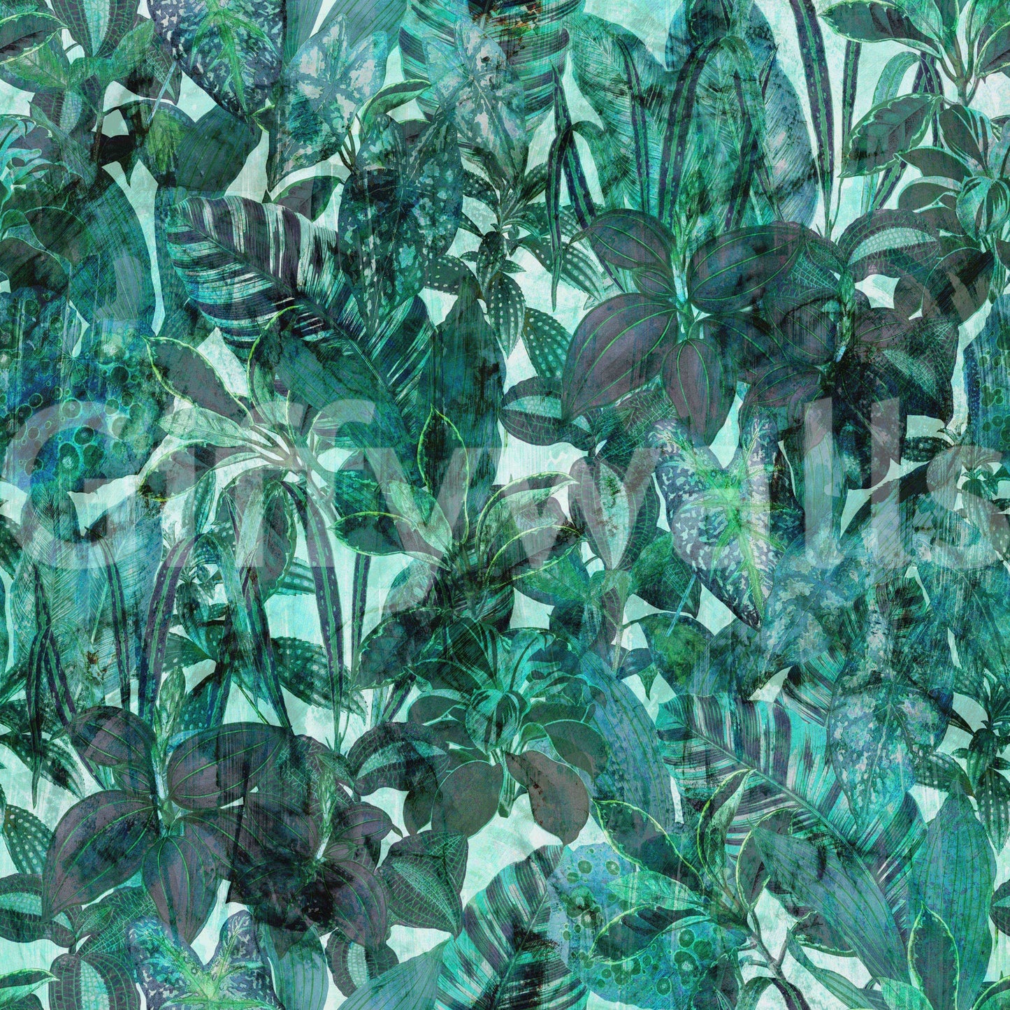 A seamless green pattern on a wall