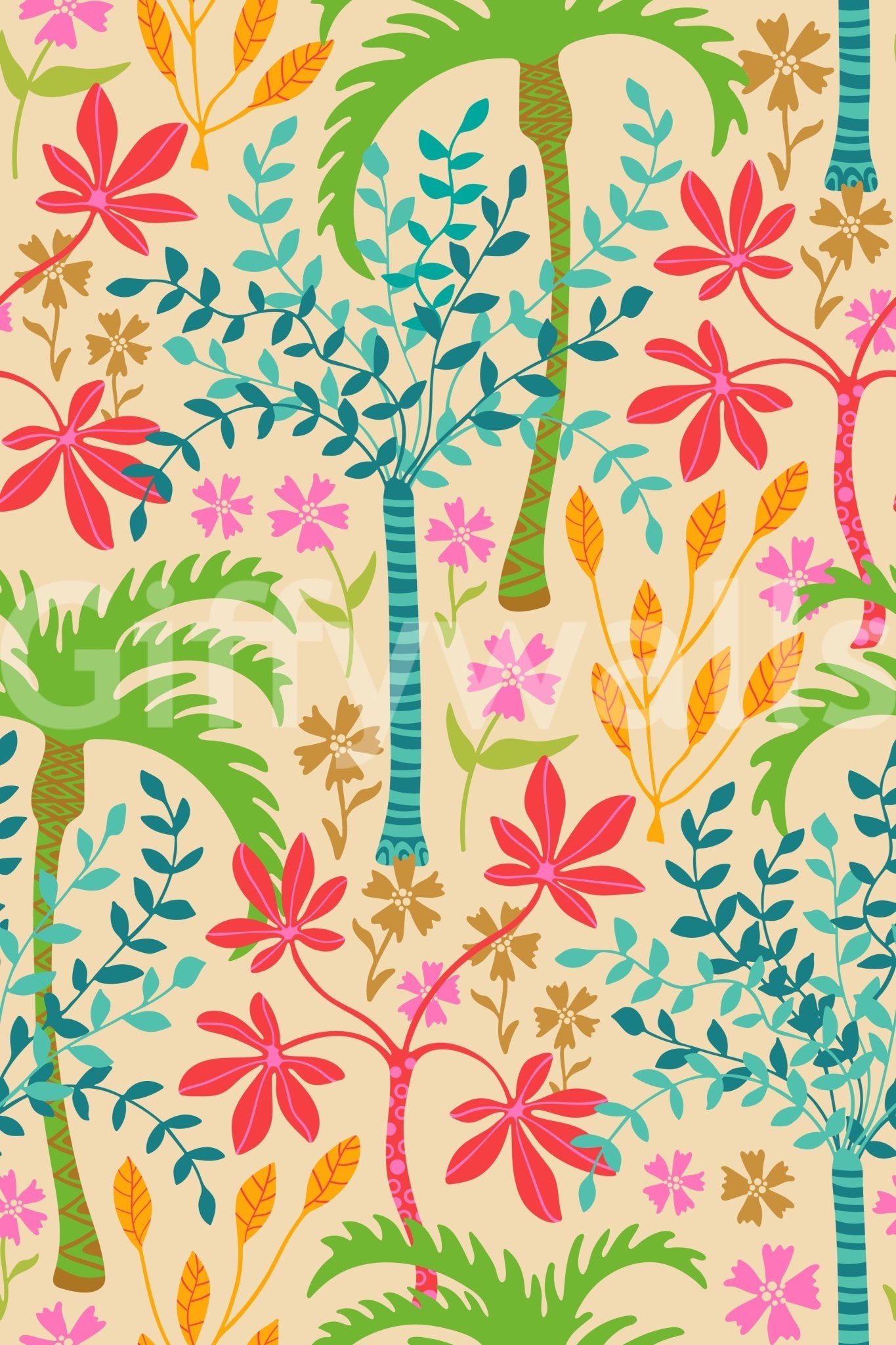 The design is non-realistic and interpretive.