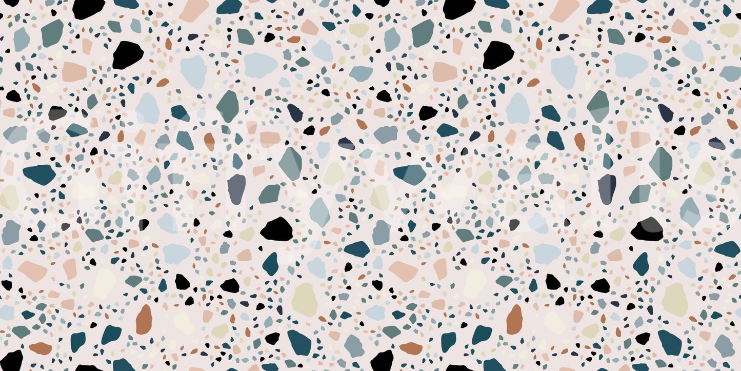 Vibrant Terrazzo pattern unique wallpaper stylish chip shapes.