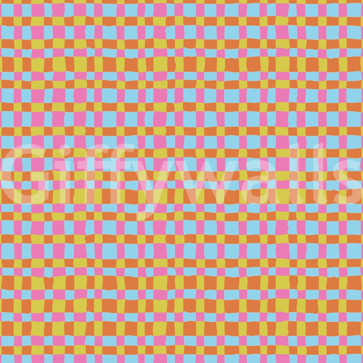 Vibrant Quilt Blocks wallpaper, odd orange and yellow, sophisticated design.