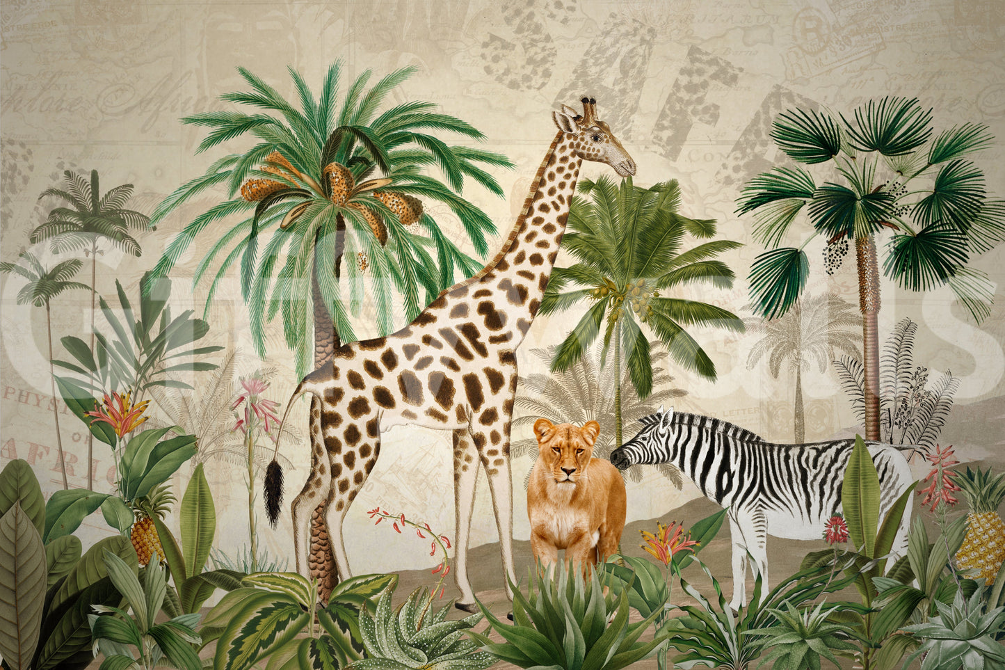 Safari-themed wallpaper for bedrooms