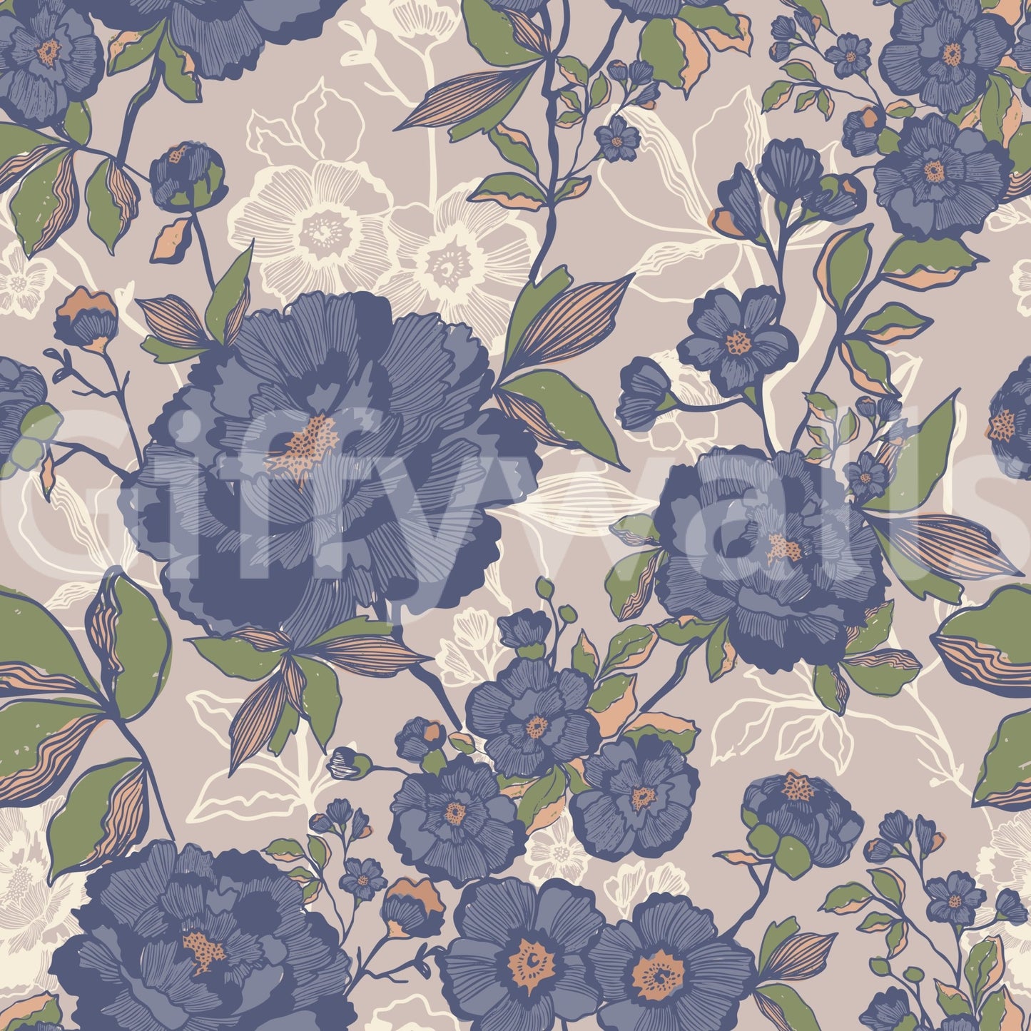 Wallpaper with a soft and elegant design.