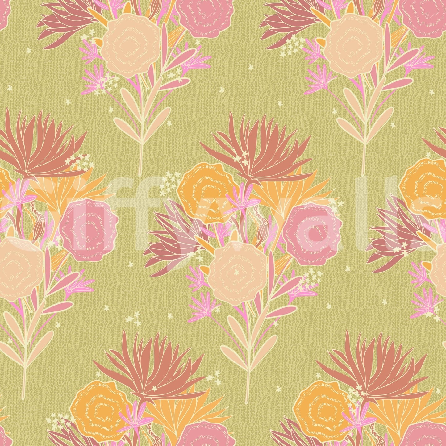 Delicate floral canvas design for a timeless wallpaper look