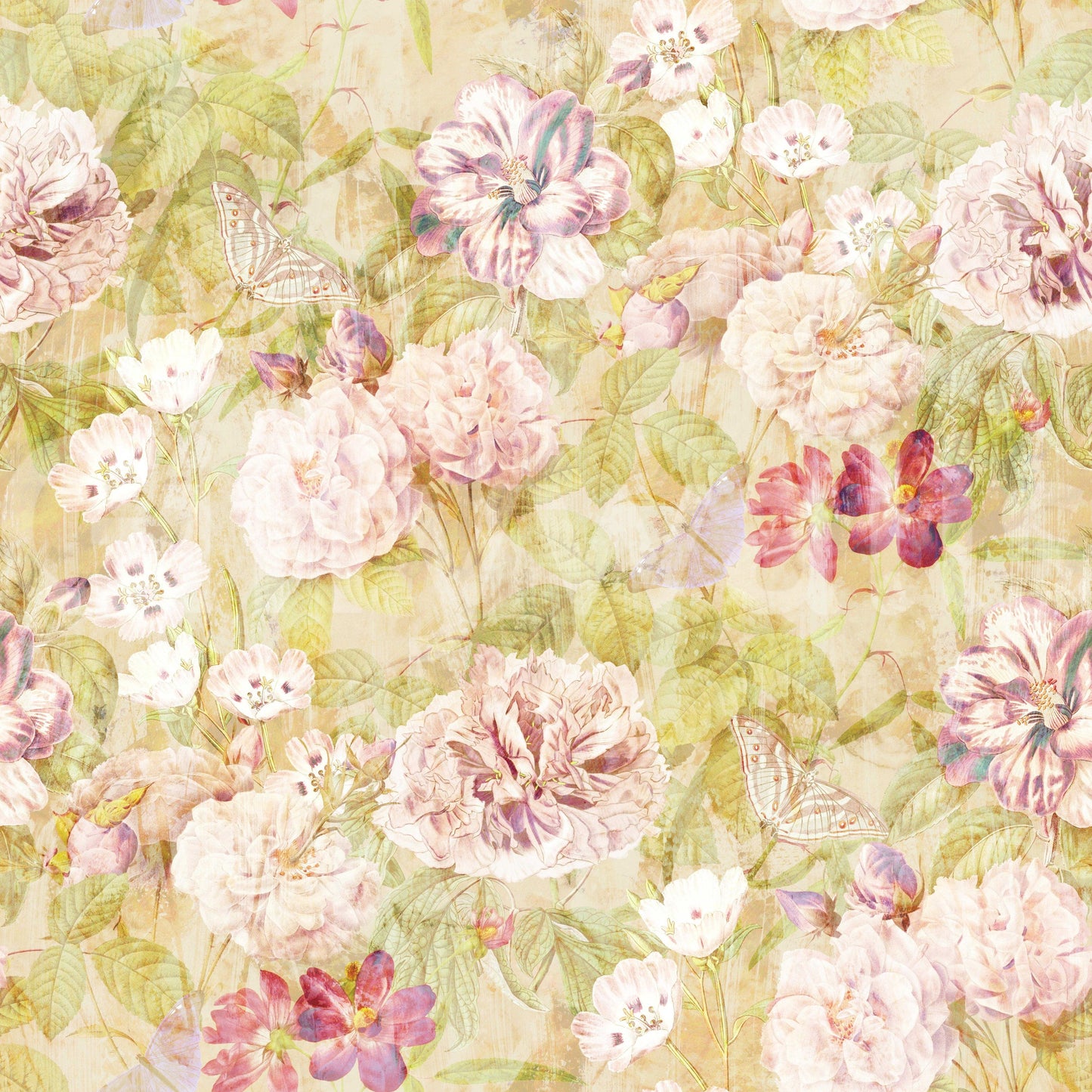 A seamless pattern of plants on a wall