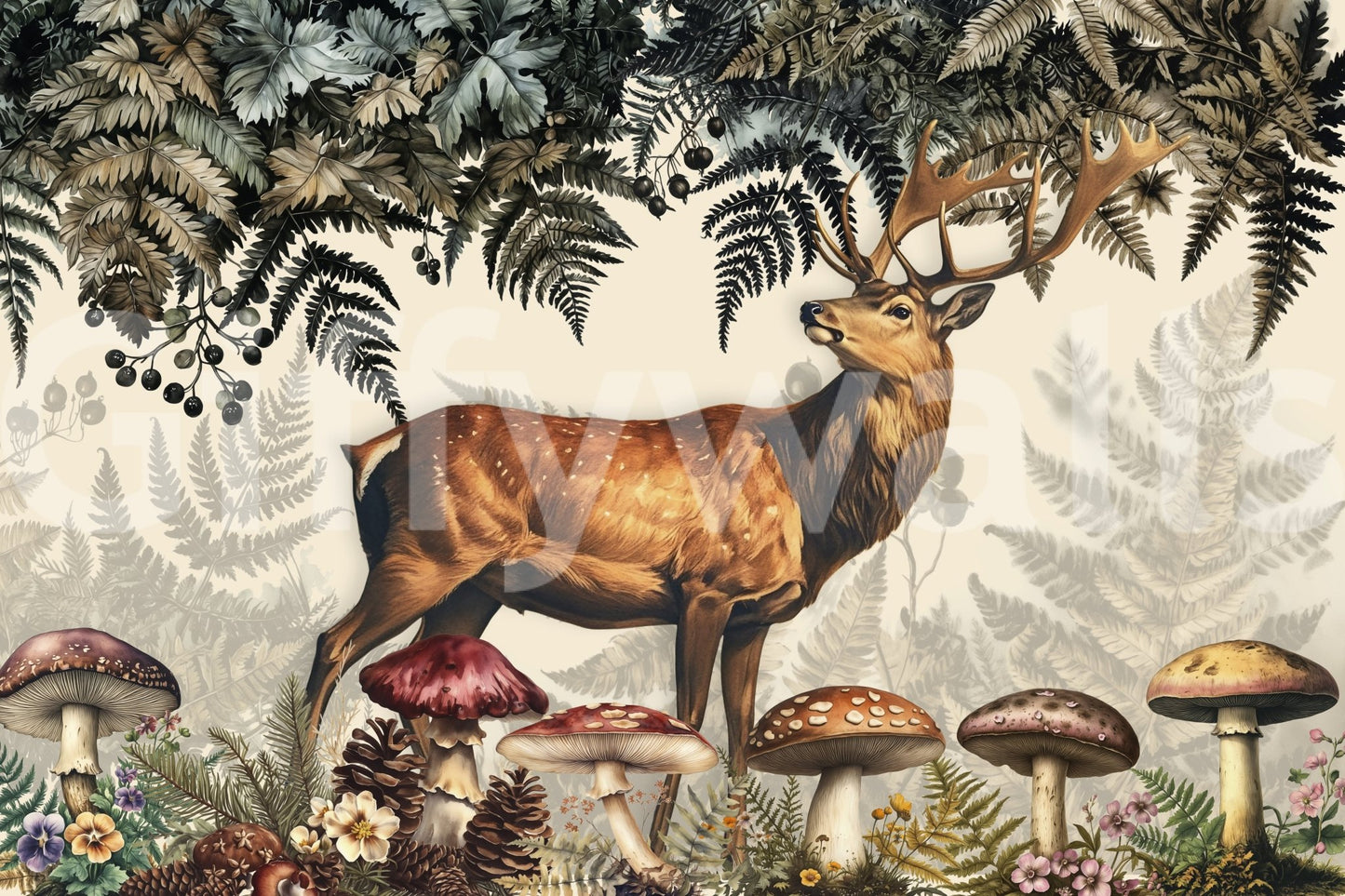 The design is non-realistic and interpretive.