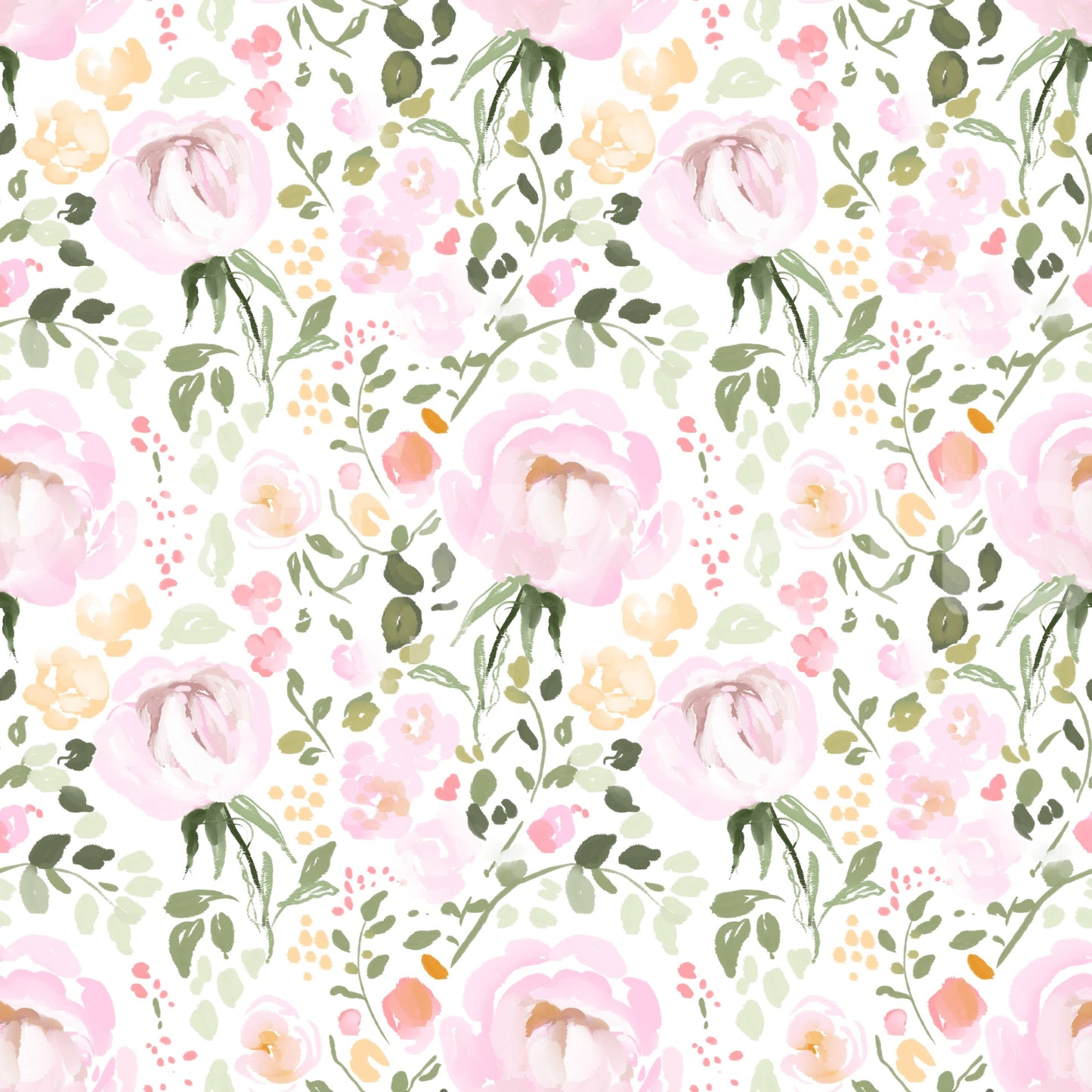 A calming floral abstract wallpaper mural that defines a space.