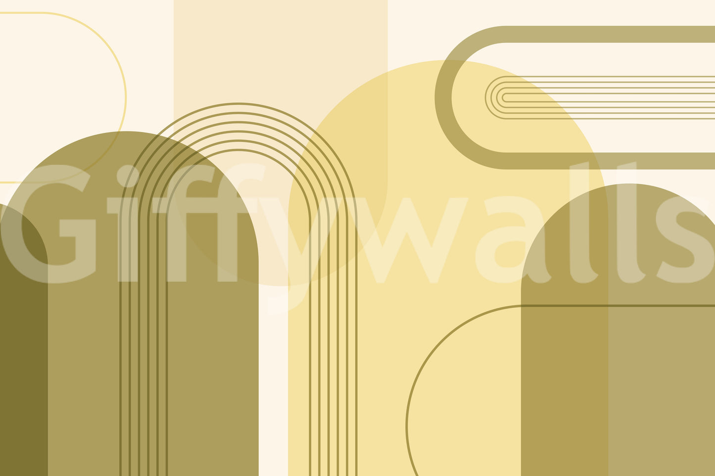 Warm yellow arch pattern wall art