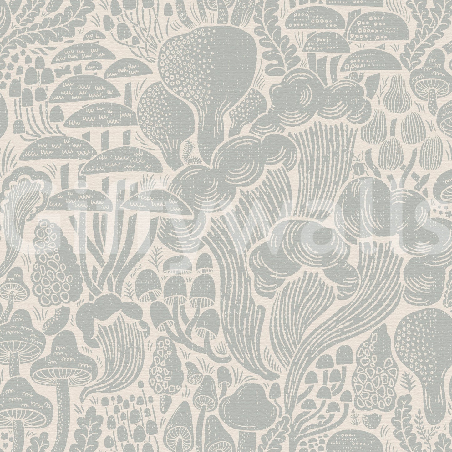 Sten Fungi Forest Silhouettes Wallpaper