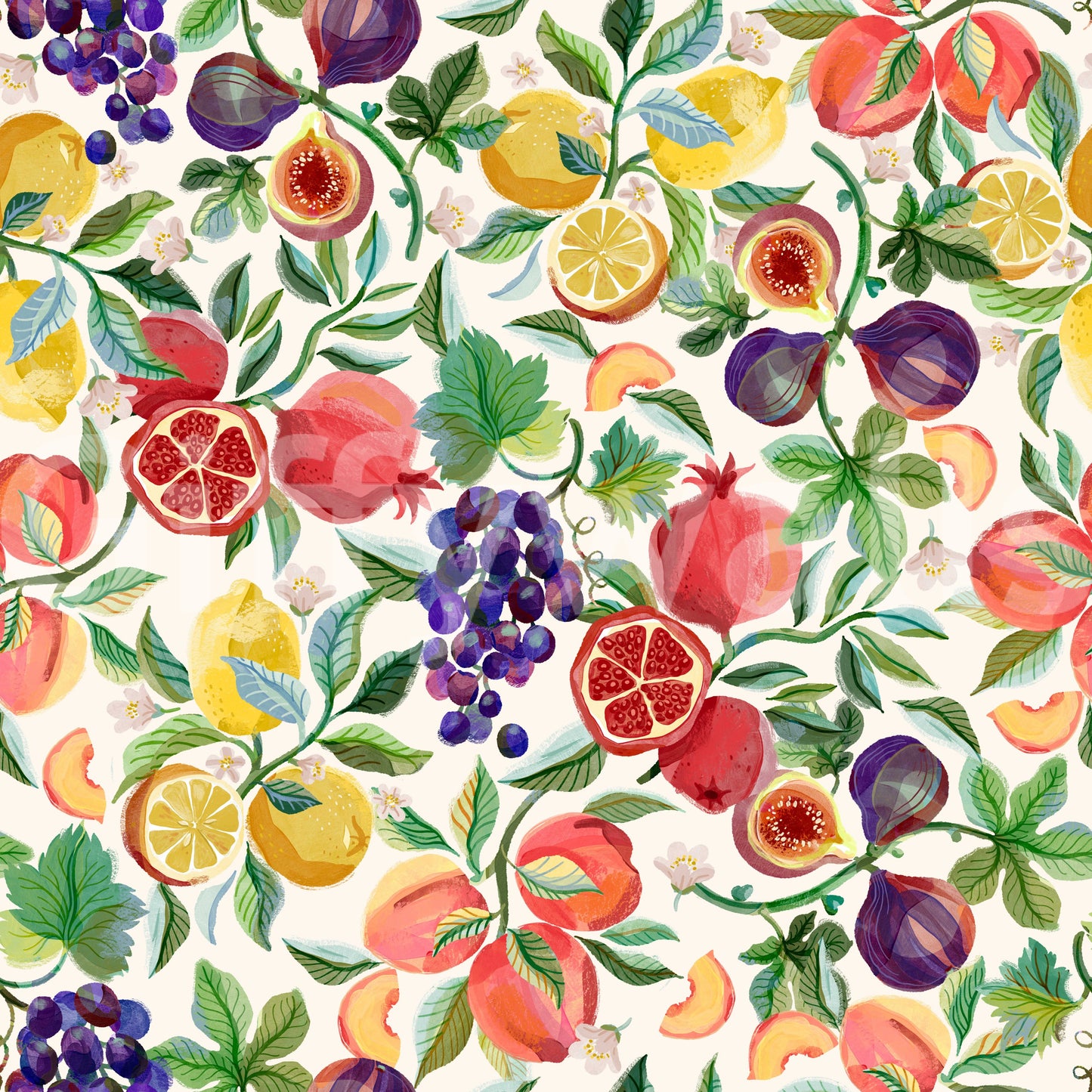 Mediterranean Fruit Wallpaper