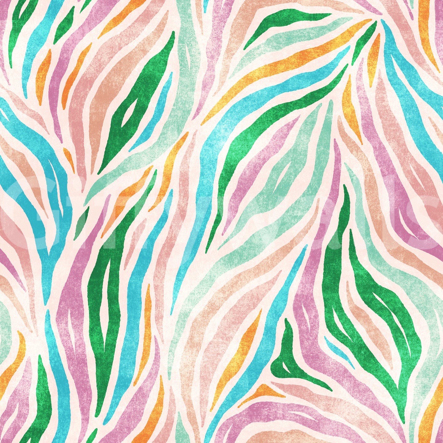 Multicolor Boho Zebra Print Wallpaper