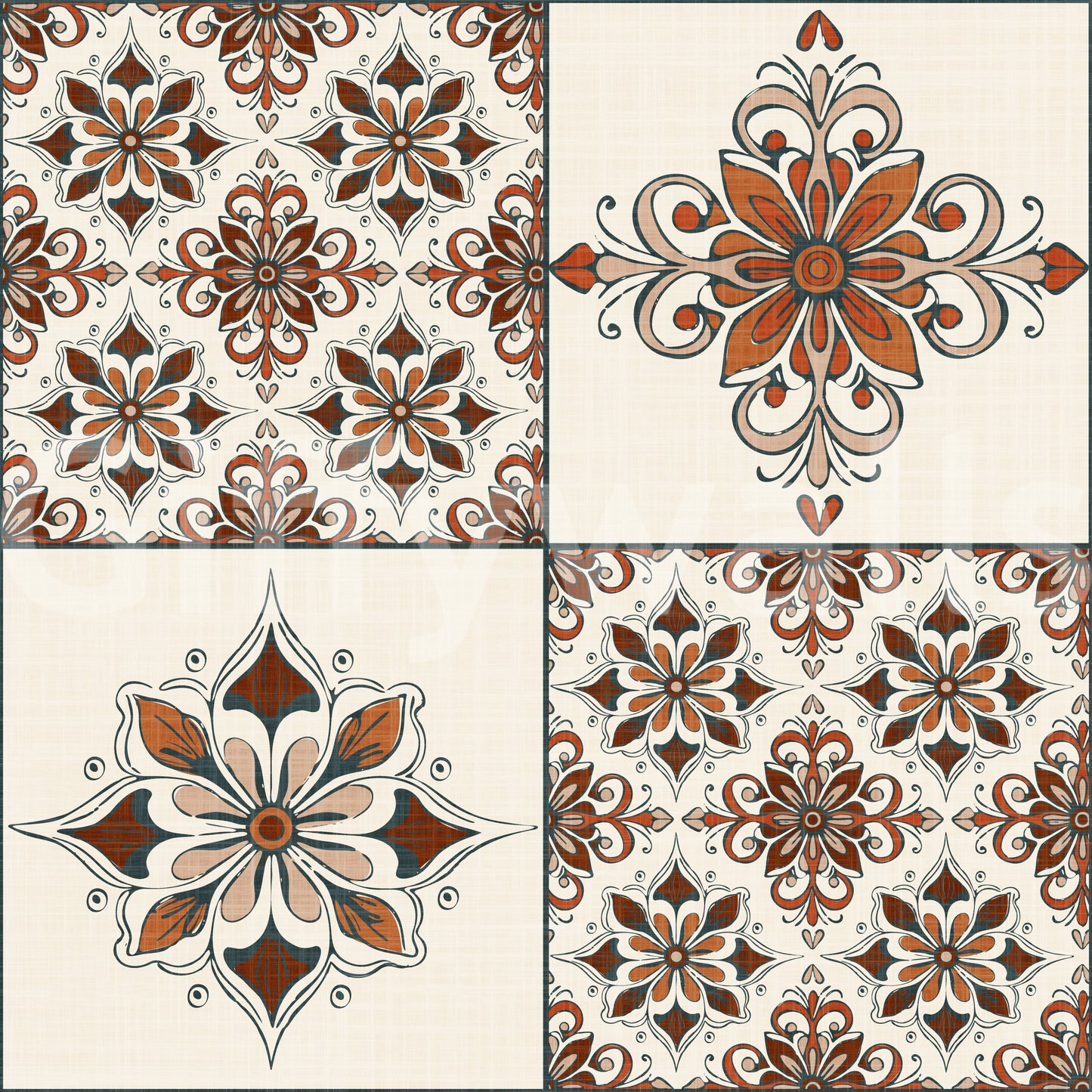 Orange and brown tile wallpaper