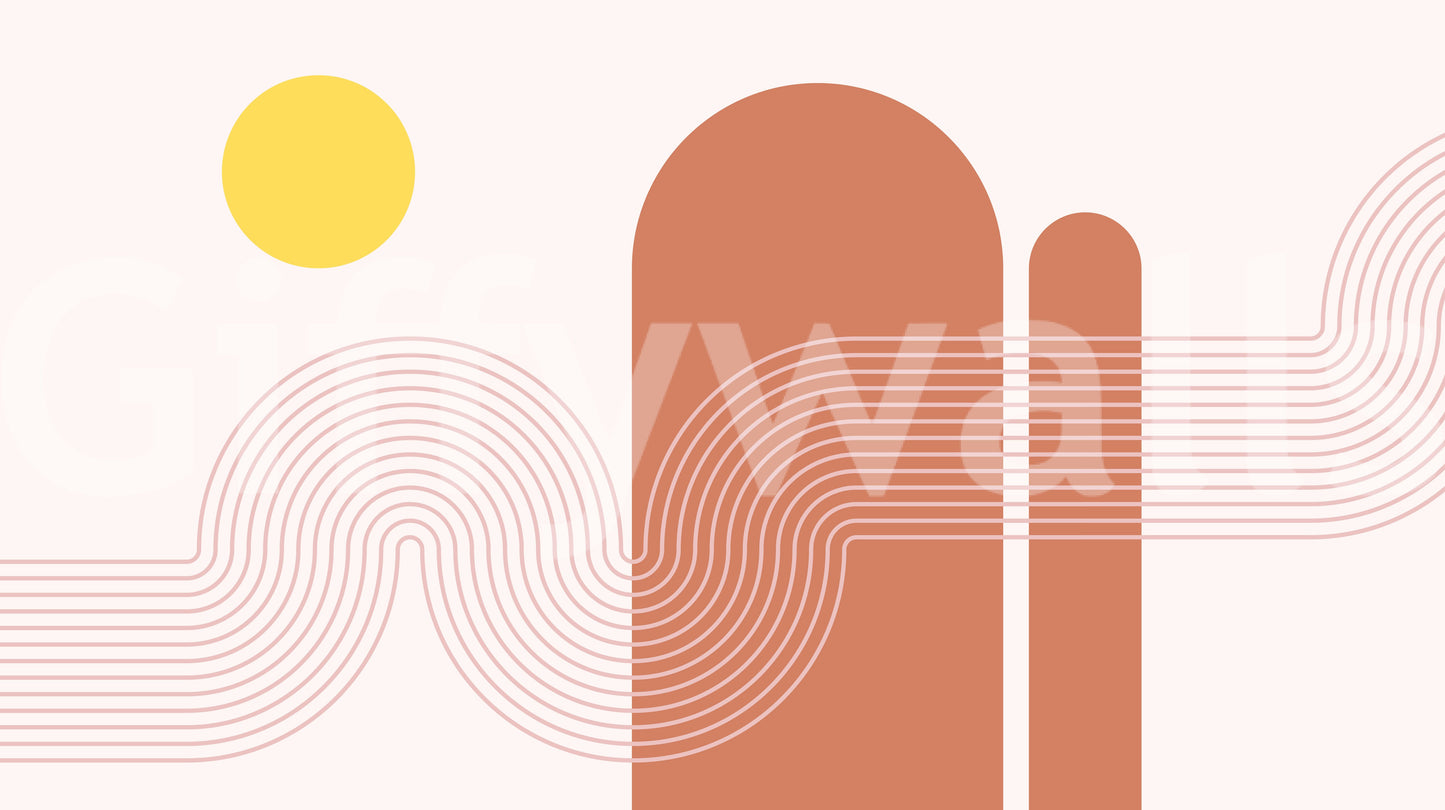 Retro Sunset Vibes Wall Mural