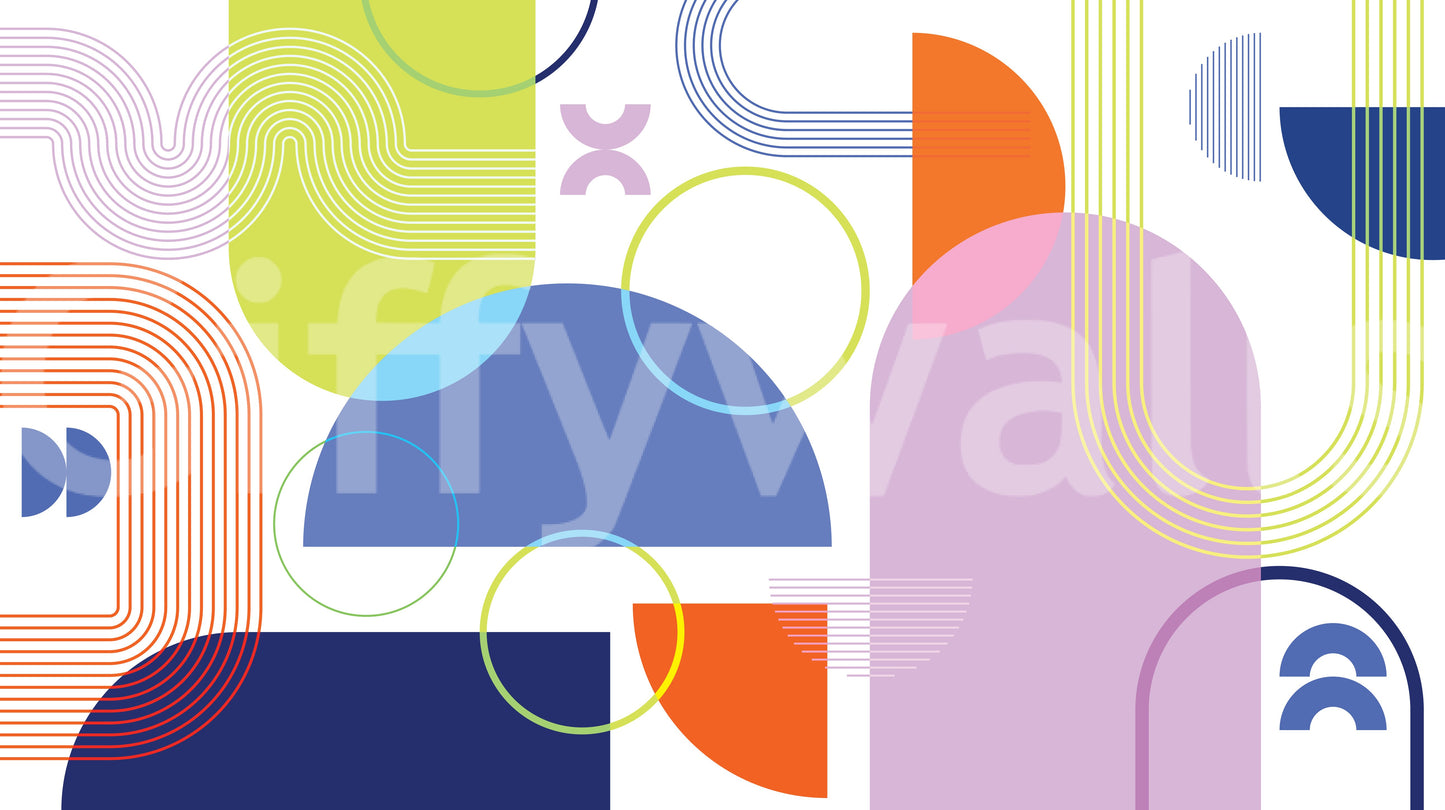 Bold Geometric Wall Mural