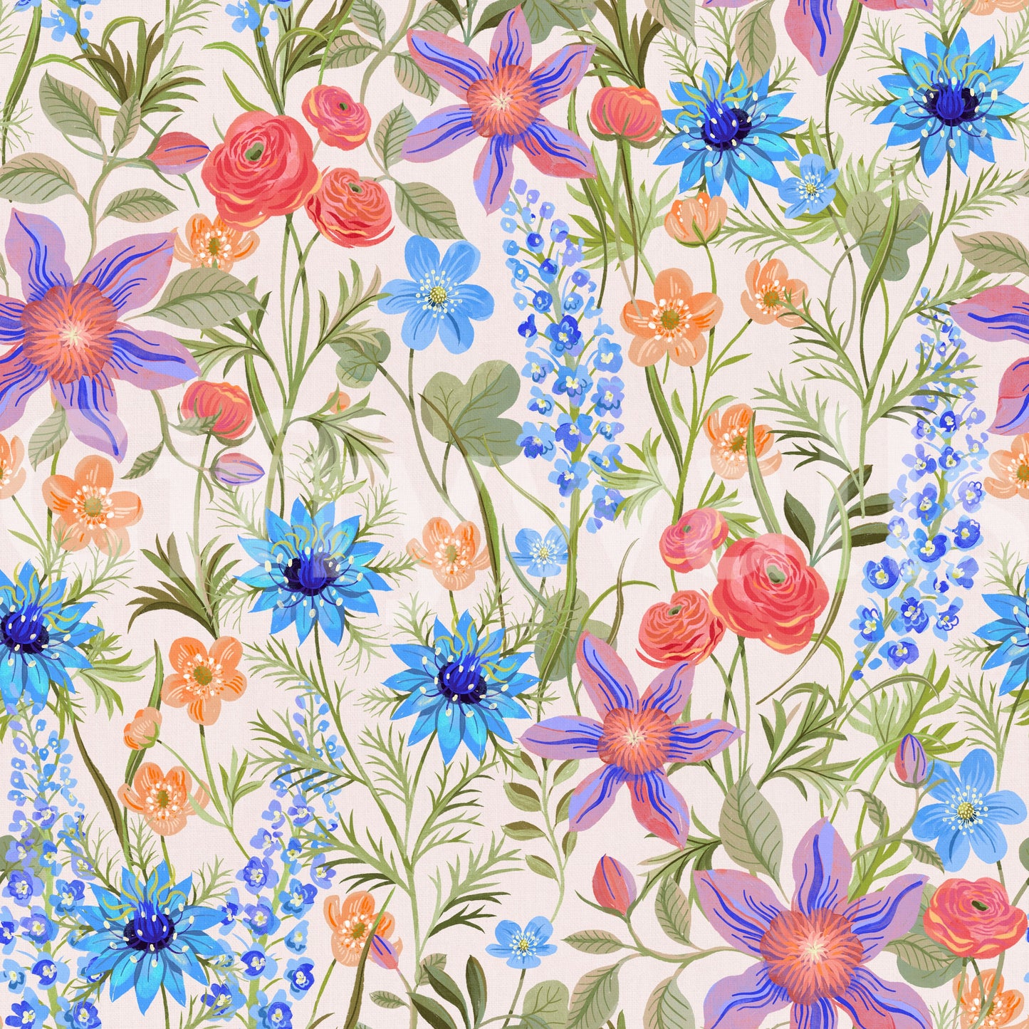 Ranunculaceae retro strong offwhite Wallpaper