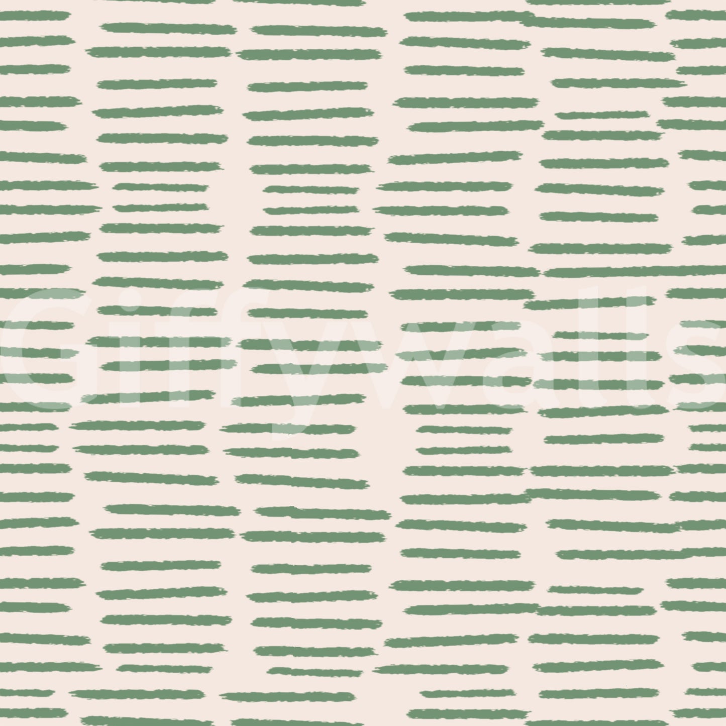 Organic Brush Strokes Pattern - Minimalist Boho Stripes Sage Wallpaper