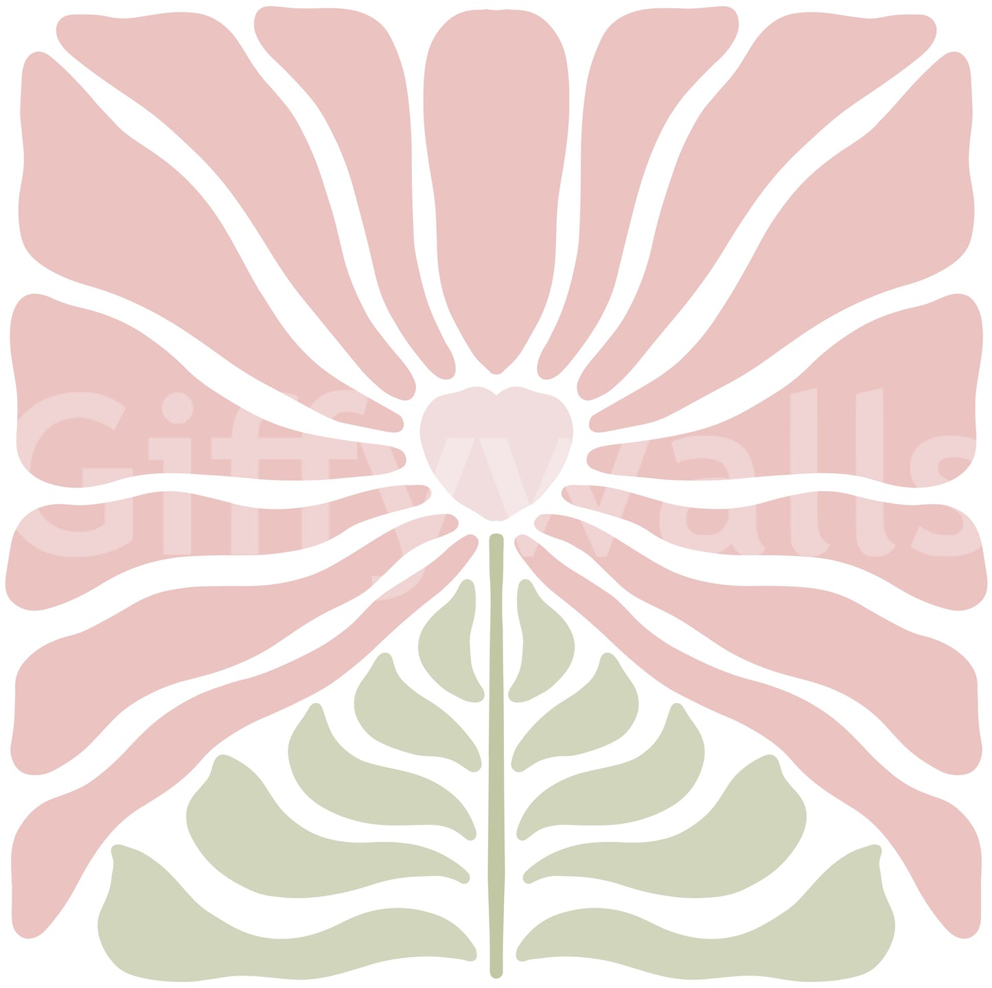 Groovy Flowers in Pink and Green Wallpaper