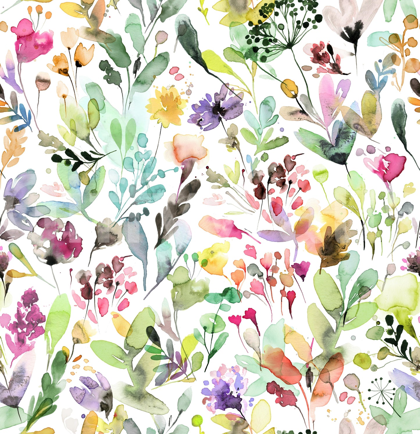 Artsy Wild Garden Nature Green Wallpaper