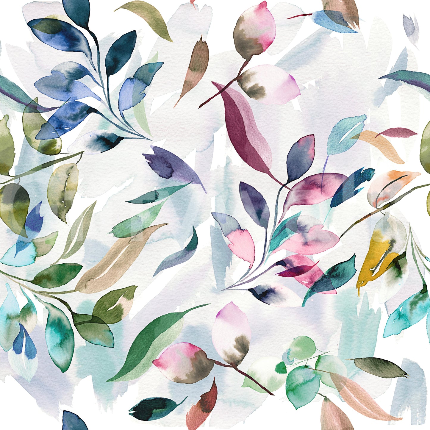 Botanical Leaves Watercolor Wallpaper