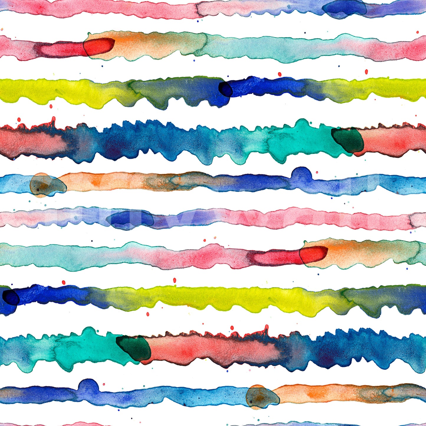 Gradient Watercolor Stripes Blue Wallpaper