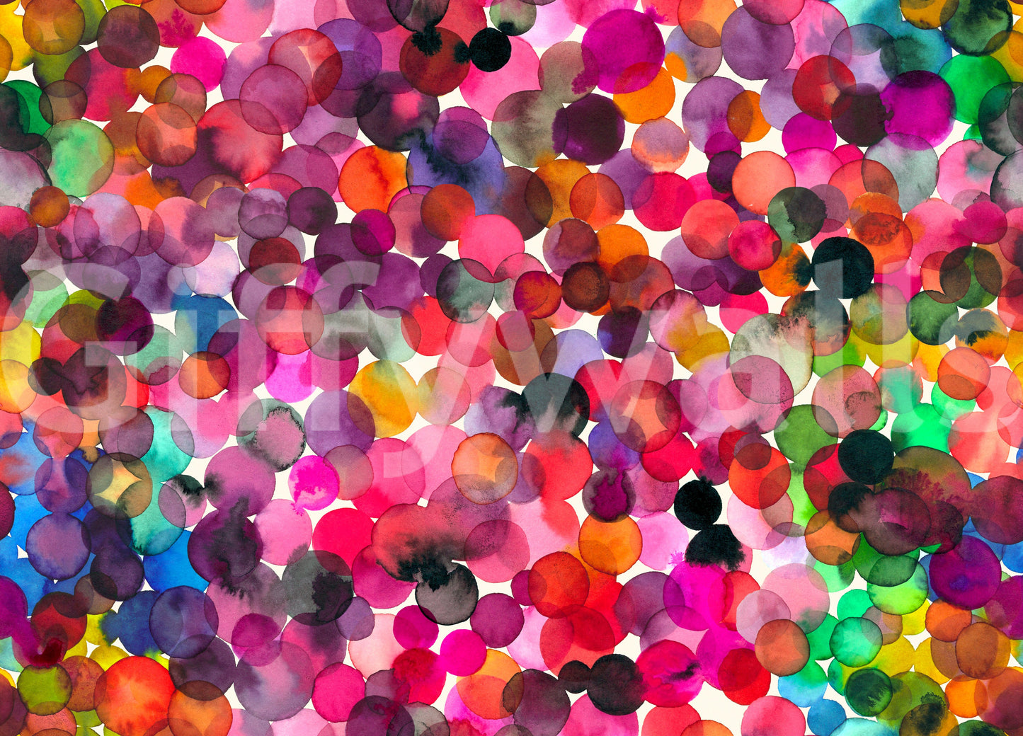 Creative watercolor dots overlapping pattern