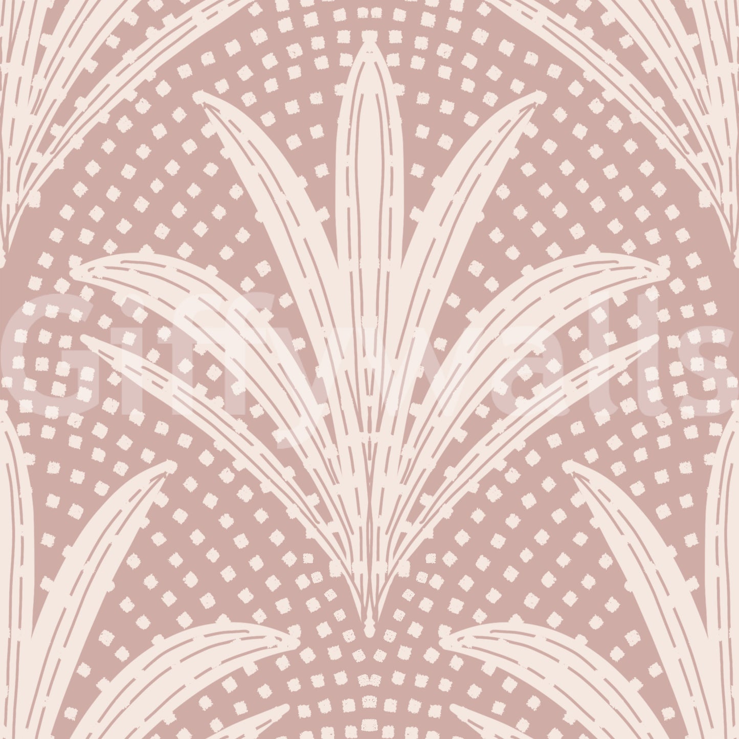 Boho Rustic Palm Radiance Mauve Wallpaper