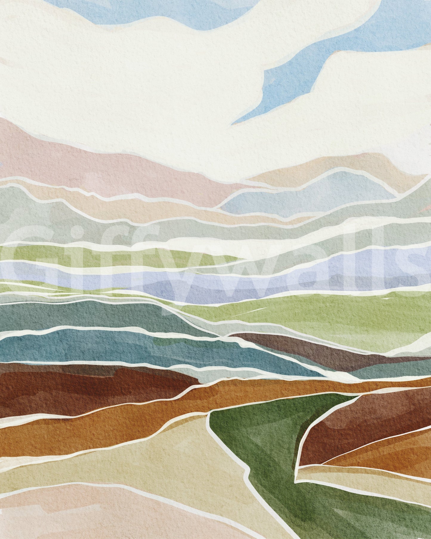 Subtle painterly wallpaper