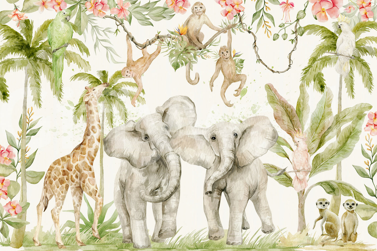 Tropical Paradise mural with vivid colours