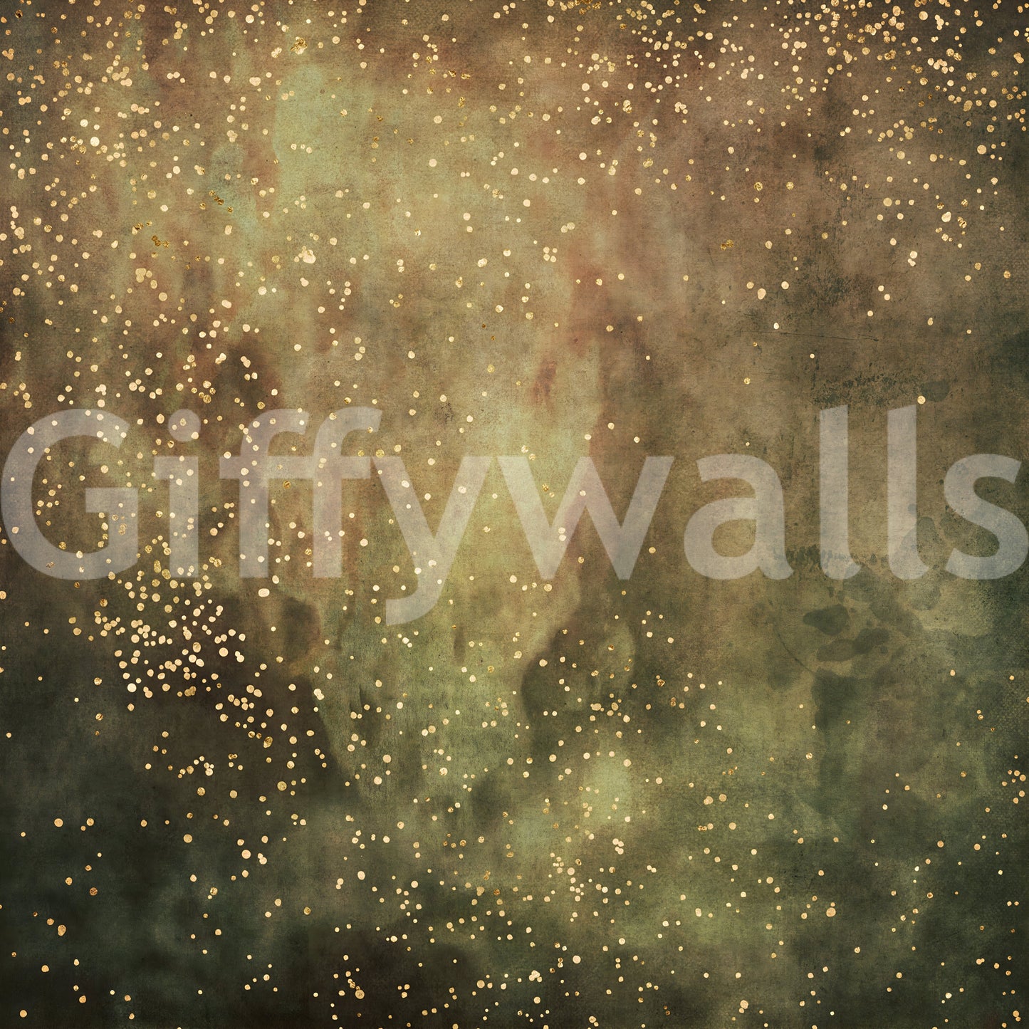 Elegant olive galaxy design mural for modern home decor.